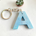 Handmade Resin Keychain Letter A | Personalized Gift Charm