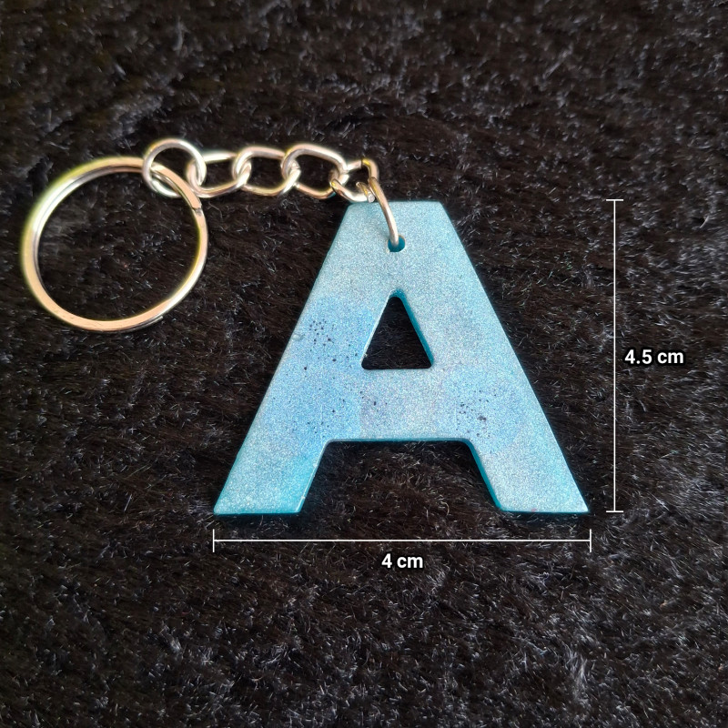 Handmade Resin Keychain Letter A | Personalized Gift Charm