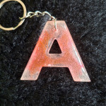 Handmade Alphabet A Resin Keychain