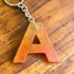 Handmade Resin Keychain A Initial | Minimal Gift for Her/Him