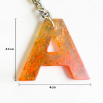 Handmade Resin Keychain A Initial | Minimal Gift for Her/Him