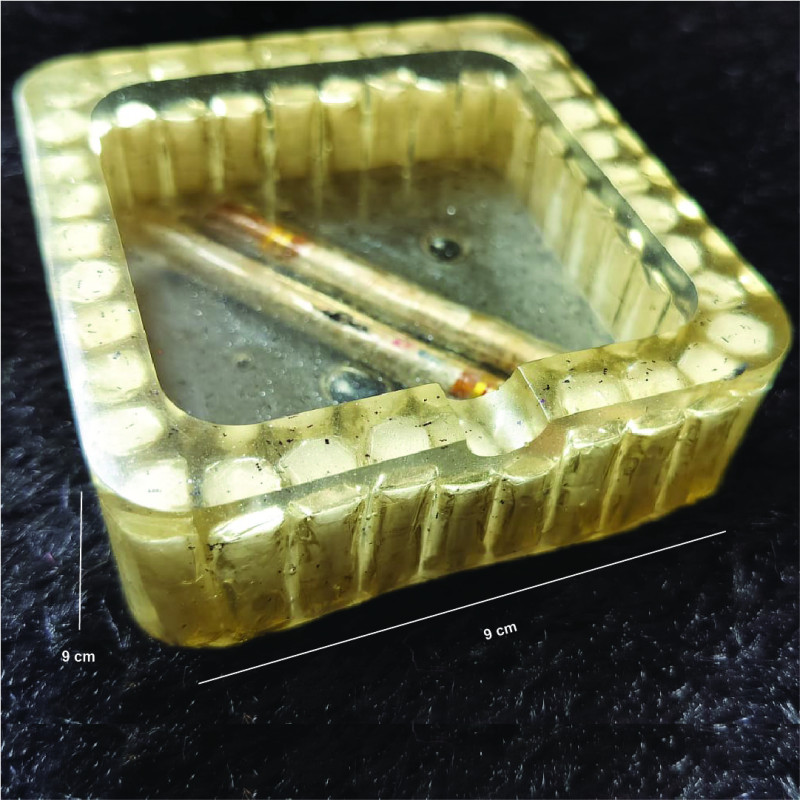 White Color Buds Resin Ashtray