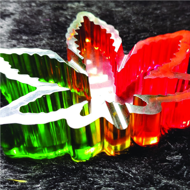 Green and Red Color Leaf Resin Ashtray