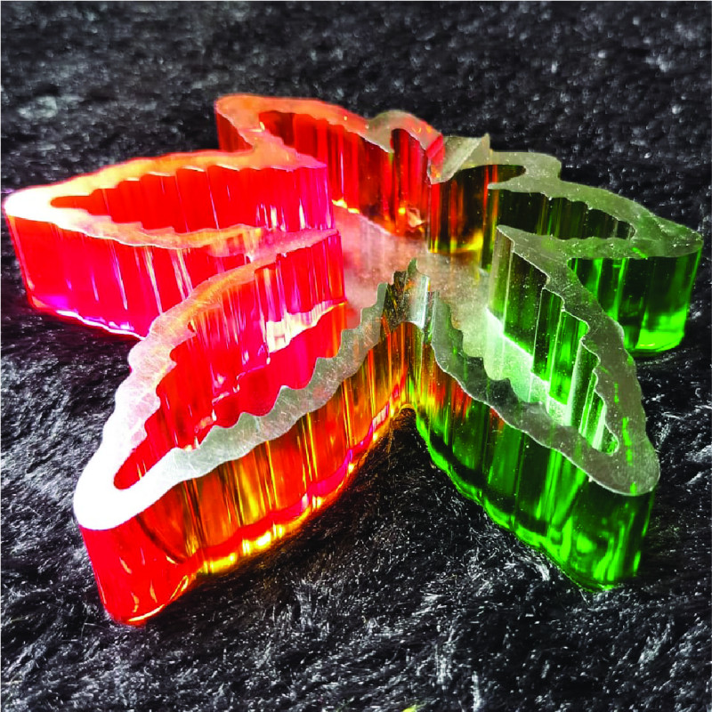 Green and Red Color Leaf Resin Ashtray