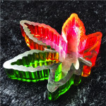 Green and Red Color Leaf Resin Ashtray