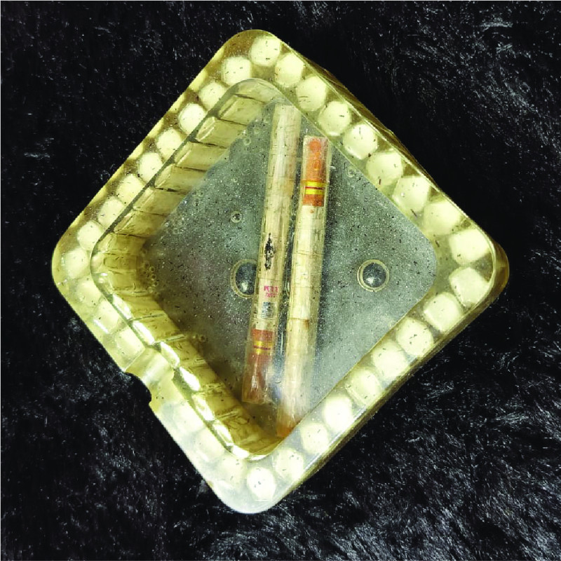 White Color Buds Resin Ashtray