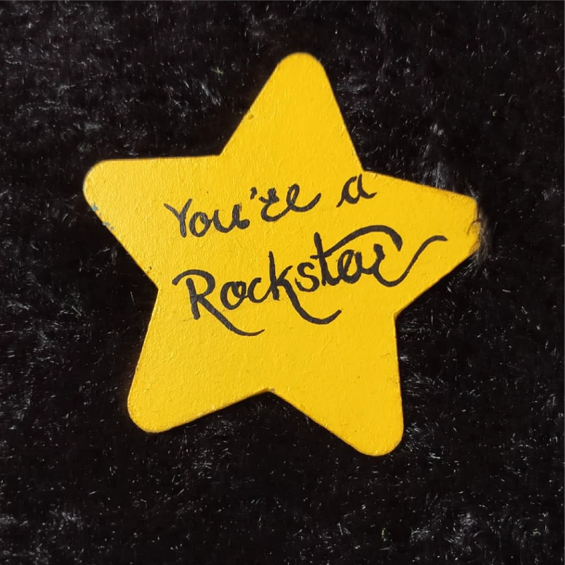You’re a Rockstar – Hand-Painted MDF Star Fridge Magnet