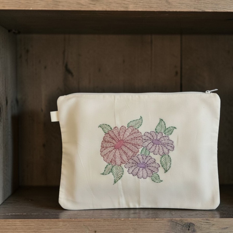 Eco-Friendly Jute Laptop Bag – Floral Design, Minimalist Style