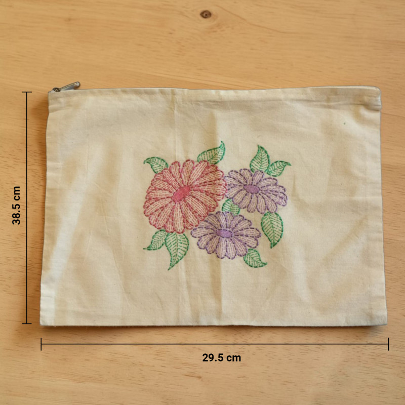 Eco-Friendly Jute Laptop Bag – Floral Design, Minimalist Style