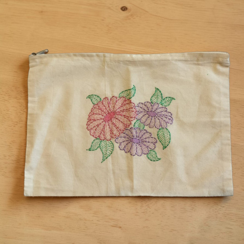 Eco-Friendly Jute Laptop Bag – Floral Design, Minimalist Style