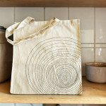 Modern Circular Design Jute Tote Bag