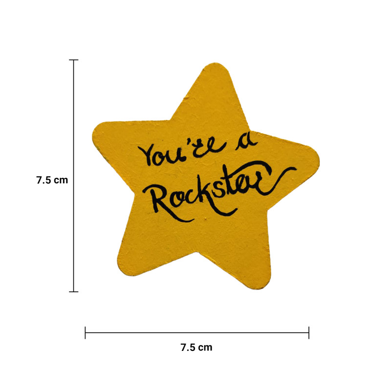 You’re a Rockstar – Hand-Painted MDF Star Fridge Magnet
