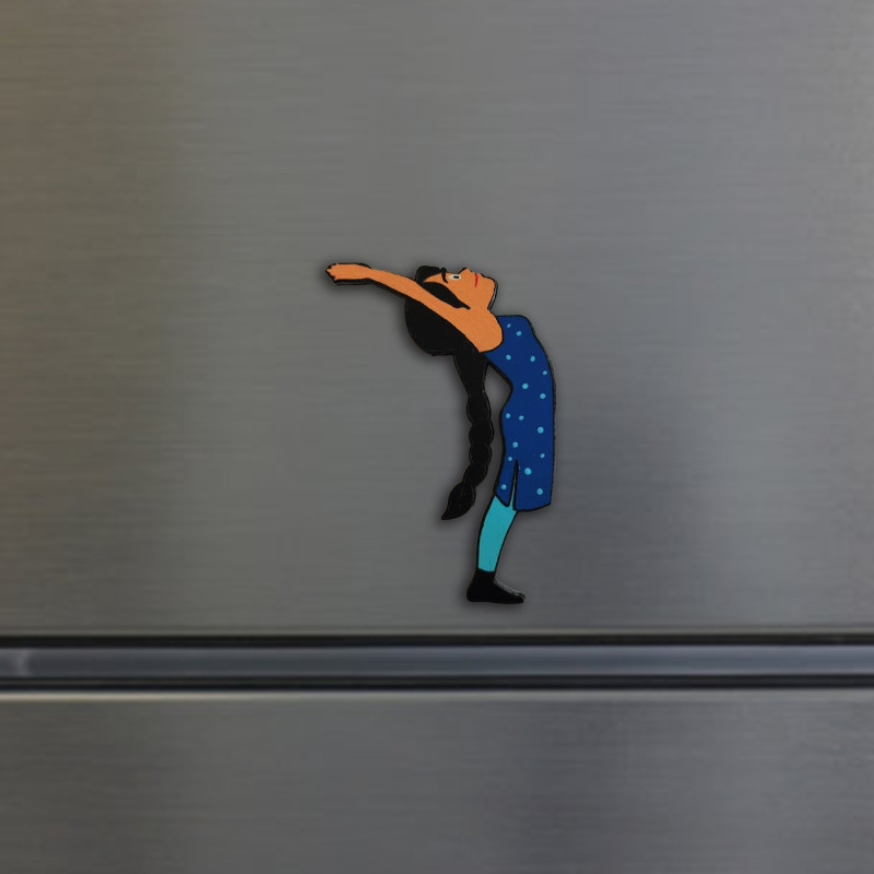 Yoga Pose Girl MDF Magnet – Relaxation & Wellness Vibes