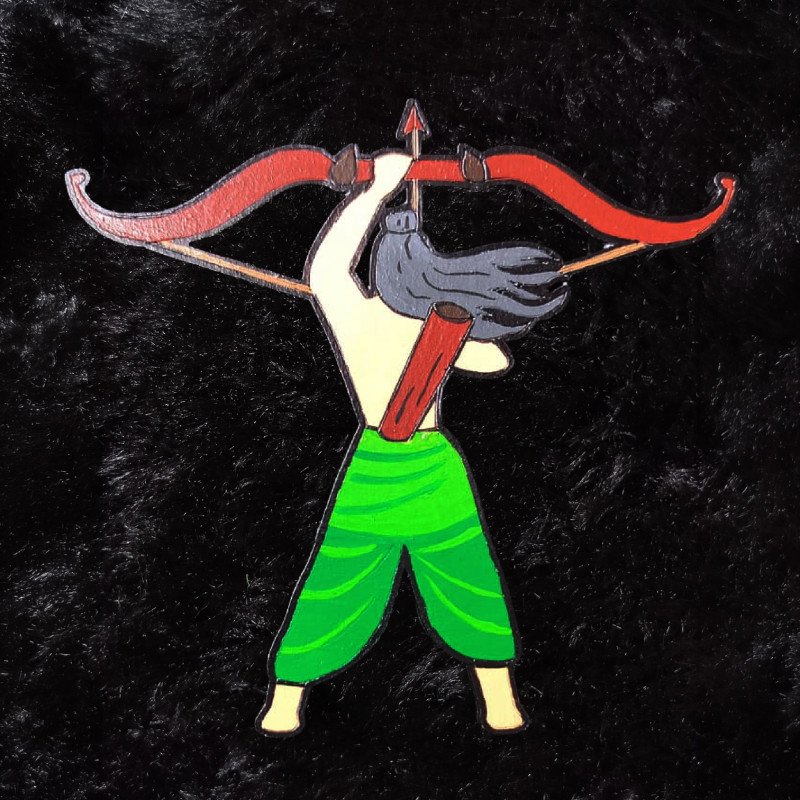 Lord Rama Bow & Arrow MDF Fridge Magnet – Green Dhoti Spiritual Home Decor