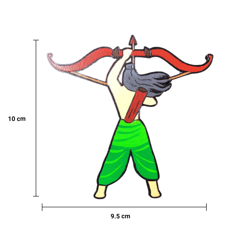 Lord Rama Bow & Arrow MDF Fridge Magnet – Green Dhoti Spiritual Home Decor