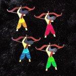 Lord Rama MDF Fridge Magnet Set (Pack of 4) – Multicolor Bow & Arrow Spiritual Decor