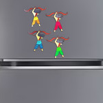 Lord Rama MDF Fridge Magnet Set (Pack of 4) – Multicolor Bow & Arrow Spiritual Decor