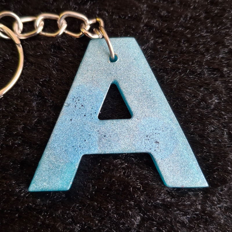 Handmade Resin Keychain Letter A | Personalized Gift Charm