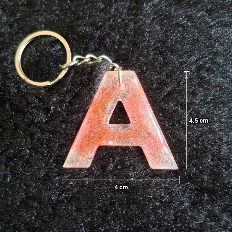 Handmade Alphabet A Resin Keychain