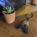 Handmade Resin Keychain Letter A | Stylish Initial Gift Charm