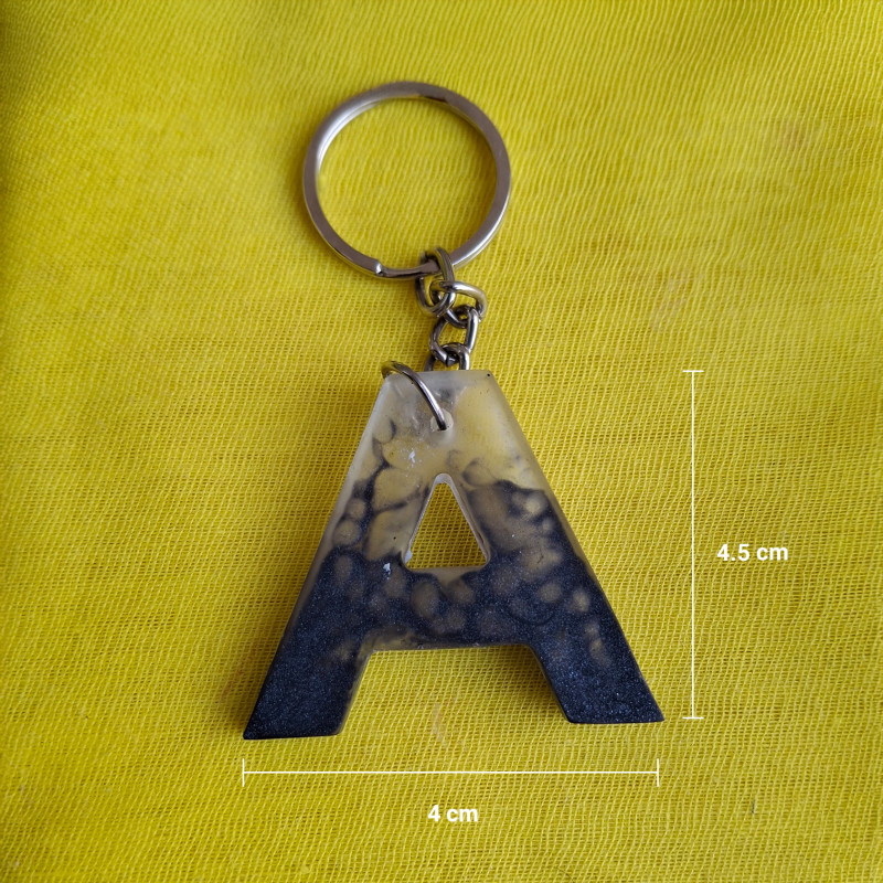 Handmade Resin Keychain Letter A | Stylish Initial Gift Charm