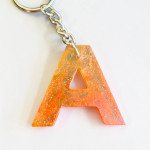 Handmade Resin Keychain A Initial | Minimal Gift for Her/Him