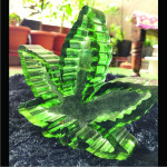Green Color Leaf Resin Ashtray