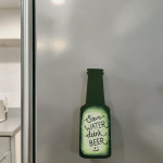 Funny MDF Fridge Magnet “Save Water Drink Beer” | Quirky Kitchen Decor