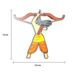 Lord Rama Bow & Arrow MDF Fridge Magnet – Orange Traditional Attire Decor