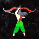 Lord Rama Bow & Arrow MDF Fridge Magnet – Green Dhoti Spiritual Home Decor