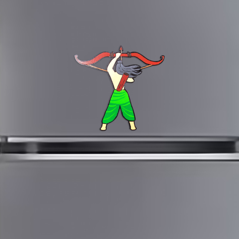 Lord Rama Bow & Arrow MDF Fridge Magnet – Green Dhoti Spiritual Home Decor
