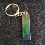 Handmade Resin Keychain Letter I | Green Shimmer Initial Gift