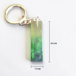 Handmade Resin Keychain Letter I | Green Shimmer Initial Gift