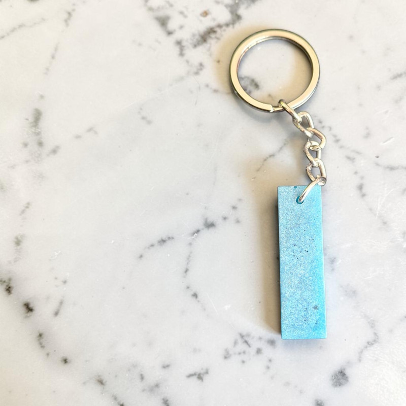 Handmade Resin Keychain Letter I | Sky blue Matte Initial Gift
