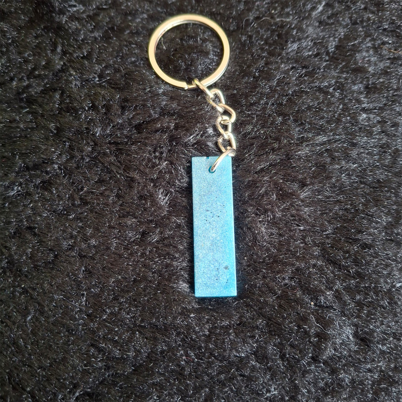 Handmade Resin Keychain Letter I | Sky blue Matte Initial Gift